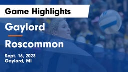 Gaylord  vs Roscommon Game Highlights - Sept. 16, 2023