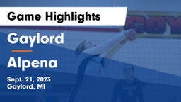 Gaylord  vs Alpena  Game Highlights - Sept. 21, 2023