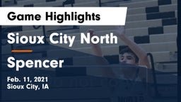 Sioux City North  vs Spencer  Game Highlights - Feb. 11, 2021