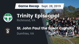 Recap: Trinity Episcopal  vs.  St. John Paul the Great Catholic  2019