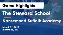 The Steward School vs Nansemond Suffolk Academy Game Highlights - March 22, 2023