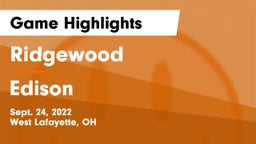 Ridgewood  vs Edison Game Highlights - Sept. 24, 2022