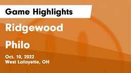 Ridgewood  vs Philo  Game Highlights - Oct. 10, 2022