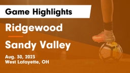 Ridgewood  vs Sandy Valley  Game Highlights - Aug. 30, 2023
