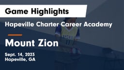 Hapeville Charter Career Academy vs Mount Zion  Game Highlights - Sept. 14, 2023