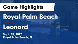 Royal Palm Beach  vs Leonard Game Highlights - Sept. 20, 2022