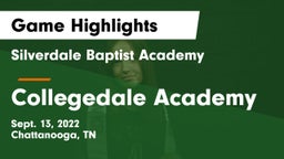 Silverdale Baptist Academy vs Collegedale Academy Game Highlights - Sept. 13, 2022