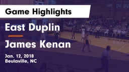 East Duplin  vs James Kenan  Game Highlights - Jan. 12, 2018