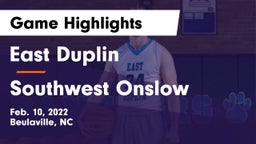 East Duplin  vs Southwest Onslow Game Highlights - Feb. 10, 2022