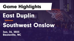 East Duplin  vs Southwest Onslow  Game Highlights - Jan. 26, 2023