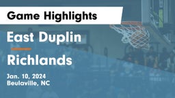 East Duplin  vs Richlands  Game Highlights - Jan. 10, 2024