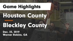 Houston County  vs Bleckley County  Game Highlights - Dec. 23, 2019