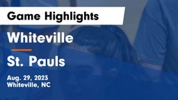 Whiteville  vs St. Pauls  Game Highlights - Aug. 29, 2023