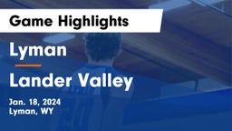 Lyman  vs Lander Valley  Game Highlights - Jan. 18, 2024