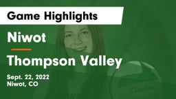 Niwot  vs Thompson Valley  Game Highlights - Sept. 22, 2022
