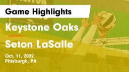 Keystone Oaks  vs Seton LaSalle  Game Highlights - Oct. 11, 2022