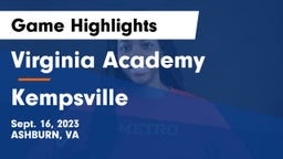 Virginia Academy vs Kempsville  Game Highlights - Sept. 16, 2023
