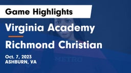 Virginia Academy vs Richmond Christian Game Highlights - Oct. 7, 2023