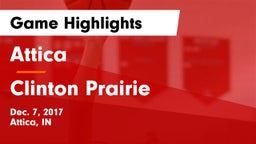 Attica  vs Clinton Prairie  Game Highlights - Dec. 7, 2017