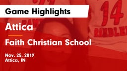 Attica  vs Faith Christian School Game Highlights - Nov. 25, 2019