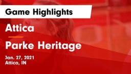 Attica  vs Parke Heritage  Game Highlights - Jan. 27, 2021