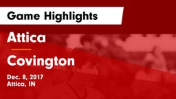 Attica  vs Covington Game Highlights - Dec. 8, 2017