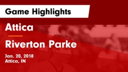 Attica  vs Riverton Parke  Game Highlights - Jan. 20, 2018