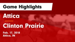 Attica  vs Clinton Prairie  Game Highlights - Feb. 17, 2018