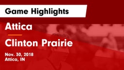Attica  vs Clinton Prairie  Game Highlights - Nov. 30, 2018