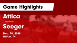 Attica  vs Seeger  Game Highlights - Dec. 28, 2018