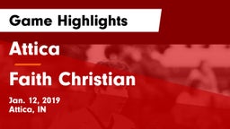 Attica  vs Faith Christian Game Highlights - Jan. 12, 2019