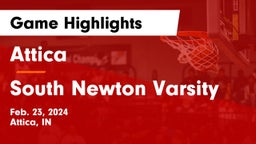 Attica  vs South Newton Varsity Game Highlights - Feb. 23, 2024