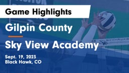 Gilpin County  vs Sky View Academy Game Highlights - Sept. 19, 2023