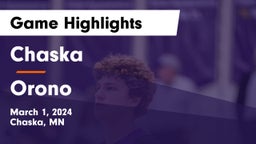 Chaska  vs Orono  Game Highlights - March 1, 2024