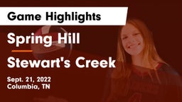 Spring Hill  vs Stewart's Creek  Game Highlights - Sept. 21, 2022