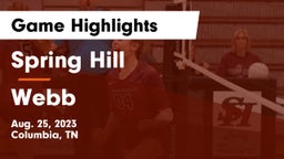 Spring Hill  vs Webb Game Highlights - Aug. 25, 2023
