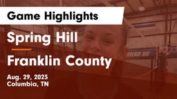 Spring Hill  vs Franklin County  Game Highlights - Aug. 29, 2023