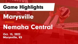 Marysville  vs Nemaha Central  Game Highlights - Oct. 15, 2022