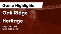 Oak Ridge  vs Heritage  Game Highlights - Sept. 19, 2022