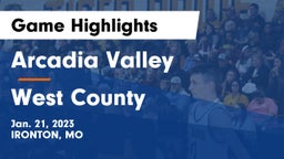 Arcadia Valley  vs West County  Game Highlights - Jan. 21, 2023