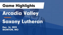Arcadia Valley  vs Saxony Lutheran  Game Highlights - Dec. 16, 2023