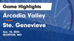 Arcadia Valley  vs Ste. Genevieve  Game Highlights - Jan. 10, 2024