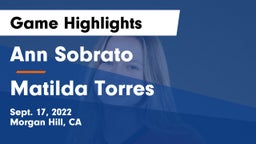 Ann Sobrato  vs Matilda Torres  Game Highlights - Sept. 17, 2022