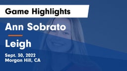 Ann Sobrato  vs Leigh Game Highlights - Sept. 30, 2022
