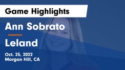 Ann Sobrato  vs Leland Game Highlights - Oct. 25, 2022