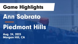 Ann Sobrato  vs Piedmont Hills  Game Highlights - Aug. 24, 2023