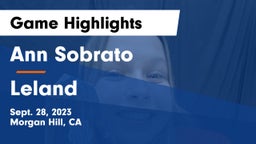 Ann Sobrato  vs Leland  Game Highlights - Sept. 28, 2023