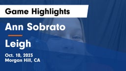 Ann Sobrato  vs Leigh  Game Highlights - Oct. 10, 2023