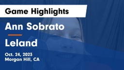 Ann Sobrato  vs Leland  Game Highlights - Oct. 24, 2023