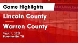 Lincoln County  vs Warren County  Game Highlights - Sept. 1, 2022